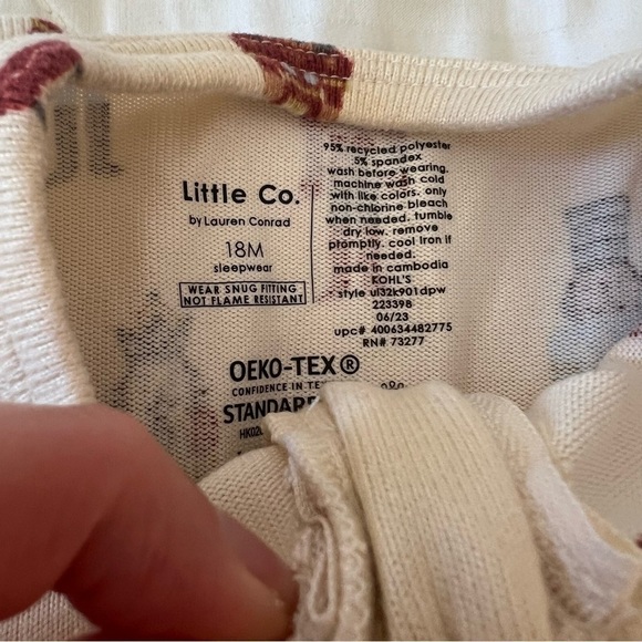 Set of Two Little Co by Lauren Conrad Holiday Zip Up Footie Pajama Size 18 Month - Picture 14 of 16